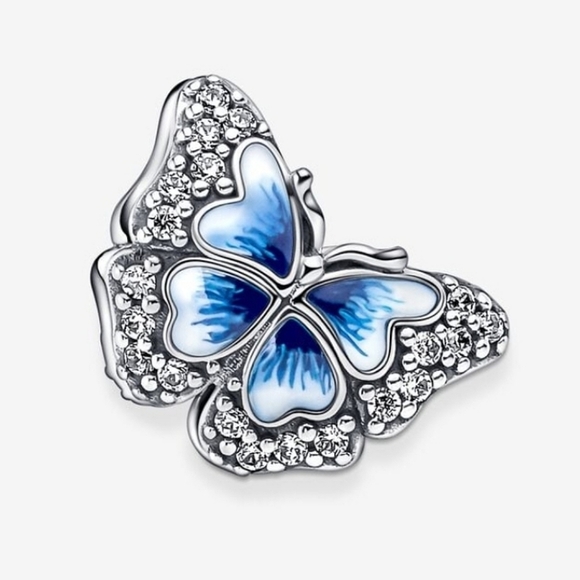 Authentic NEW Pandora Blue Butterfly Sparkling Charm S925ALE CZ - Picture 7 of 10